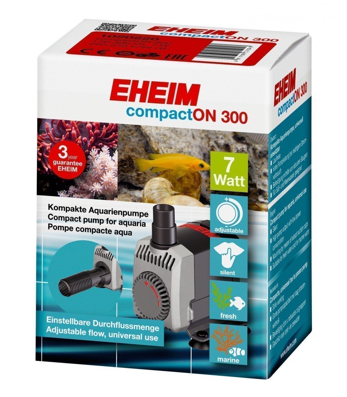 Eheim Compact On Bomba de agua con caudal regulable para acuarios
