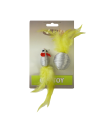 RATON 5 CM Y PELOTA 4 CM CON PLUMA PLATEADO Y AMARILLO